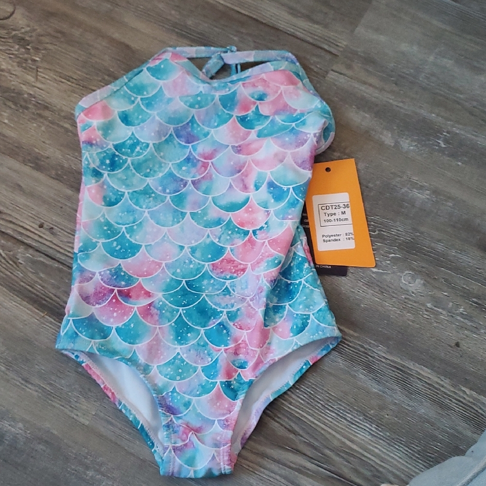 Colorful Mermaid Scale Kids Swimsuit